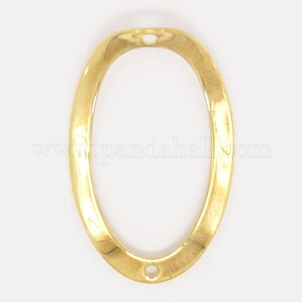 Oval Linking Rings Brass Filigree Joiners KK-M005-06G-NF-1