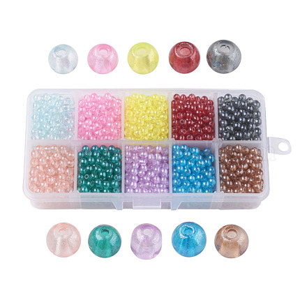 10 colores perlas de vidrio pintado en aerosol transparente DGLA-JP0001-11-4mm-1