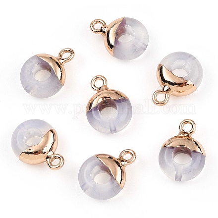 Synthetic Opalite Flat Round/Donut Charms G-I347-18-1
