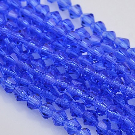 Chapelets de perles en verre à facettes bicone EGLA-P017-3mm-10-1