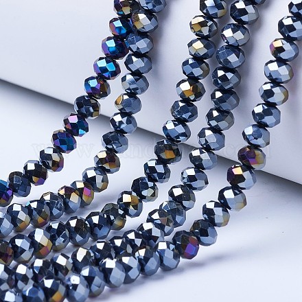 Electroplate Glass Beads Strands EGLA-A034-P1mm-B01-1