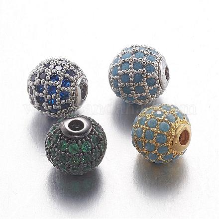 Perles de zircone cubique micro pave en Laiton ZIRC-G078-40-1