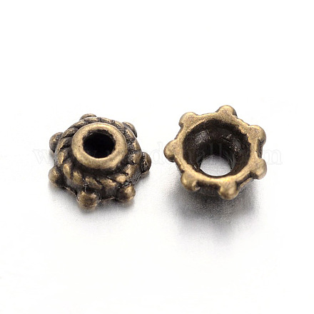 Tappi perline in lega di stile tibetano X-TIBEB-A0514-AB-FF-1