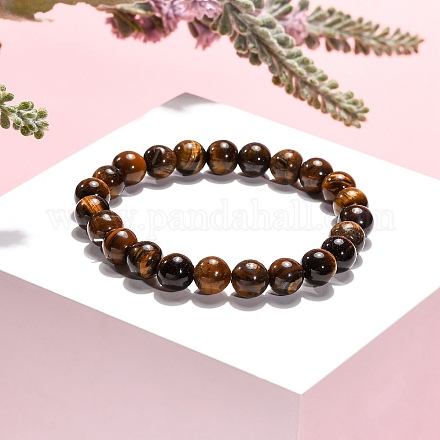 Bracciali di perline occhio stirata tigre naturale B072-7-1