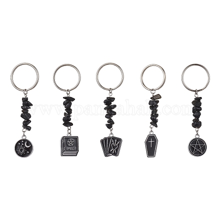 Buch-/Sarg-/Pentagramm-Schlüsselanhänger mit Emaille-Anhänger KEYC-JKC00604-1