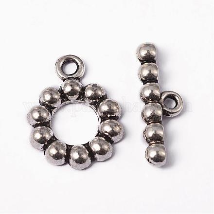 Tibetan Style Alloy Ring Toggle Clasps X-TIBE-2109-AS-LF-1