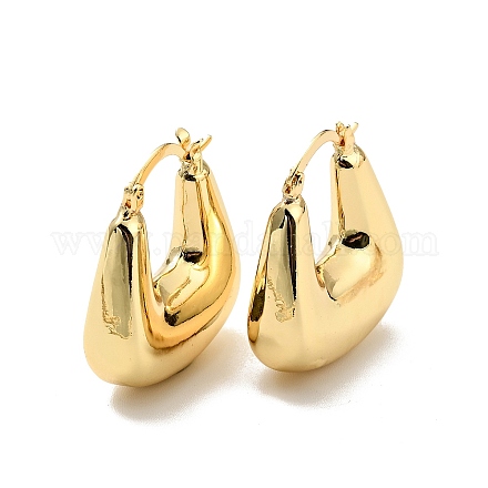 Boucles d'oreilles créoles trapézoïdales trapézoïdales en laiton placage en rack pour femmes X-EJEW-G288-36G-1