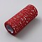 Polyester Ribbons, Glitter Metallic Ribbon, Sparkle, Red, 5-7/8 inch(150mm), 25yards/roll