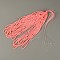 Opaque Glass Beads Strands, Faceted, Rondelle, Salmon, 4.5x3.5mm, Hole: 1mm, about 128pcs/strand, 18.11''(46cm)