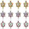 NBEADS 30 Pcs 3 Colors Tortoise Connectors Pendants, Sea Turtle Alloy Links Charms Ocean Animal Charms Turtle Metal Link with Rhinestone and Resin for DIY Craft Necklace Bracelet Jewelry Making