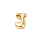 Brass Pendants, Real 18K Gold Plated, Letter J, 21.5x13.5x6.5mm, Hole: 2.5mm