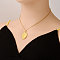 Stainless Steel Sacred Heart Pendant Necklaces for Women, Real 18K Gold Plated, 17.72 inch(45cm)