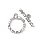 Non-Tarnish 304 Stainless Steel Ring Toggle Clasps, Stainless Steel Color, 19x16x2mm, Hole: 1.6mm, Bar: 6.5x21x2.5mm, Hole: 1.5mm