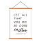 Cotton & Linen Hanging Painting, with Word Pattern, Decoration Accessories, Rectangle, Black, 440x280mm