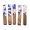 Resin and Walnut Pendants, Rectangle, Dodger Blue, 51.5x7.5x2.5mm, Hole: 1.8mm