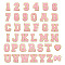 38Pcs 38 Style Cloth Iron on/Sew on Patches, Costume Accessories, with Adhesive Back, Appliques, for Backpacks, Heart & Letter & Bowknot & Number, Pink, 79~83x33~85x3mm, 1pc/style