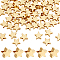100Pcs Brass Beads, Star, Golden, 8x8x2.5mm, Hole: 1mm
