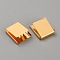Brass Ribbon End, Rectangle, Golden, 13.5x11.5x5mm
