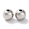 Rack Plating Brass Beads, Long-Lasting Plated, Lead Free & Cadmium Free, Round, Platinum, 8x7mm, Hole: 2mm