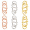 6Pcs 3 Colors 925 Sterling Silver S-Hook Clasps, Connector Components for Jewelry Making, with 925 Stamp, Mixed Color, 10x6.5x1.7mm, 2pcs/color