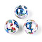 Ocean Theme Printed Opaque Acrylic Beads, Round, AB Color, Whale, 15.9mm, Hole: 2.8mm