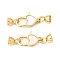 Brass Lobster Claw Clasps, with Shell, Heart, Real 18K Gold Plated, 36mm, Hole: 3.5x3mm and 1.8mm