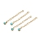 Ion Plating(IP) 316 Surgical Stainless Steel Curb Chain Extender with Synthetic Turquoise Round Charm, Golden, 53.5mm, Hole: 2.5mm