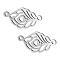 304 Stainless Steel Links connectors, Laser Cut, Feather, Stainless Steel Color, 9x17x1mm, Hole: 1.5mm