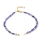 Faceted Rondelle Cubic Zirconia Beaded Bracelet Making, Medium Purple, with Brass Lobster Claw Clasps and Extender Chains, Rack Plating, Long-Lasting Plated, Cadmium Free & Lead Free, Real 18K Gold Plated, 6-7/8 inch(17.5cm), Hole: 2.5x2mm