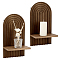 Wood Wall Storage Rack, Wall Shelf, Arch, Coffee, 345x180x11mm