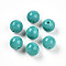 Opaque Solid Color Glass Beads, Round, Dark Turquoise, 10~10.5mm, Hole: 1.2~1.4mm, about 740pcs/1000g