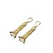 Brass Dangle Earrings, Flower, Coffee Golden, 56x16mm