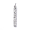 Brass Micro Pave Cubic Zirconia Pendants, Long-Lasting Plated, Rectangle, Clear, Real Platinum Plated, 22x3x1.4mm, Hole: 3.5mm