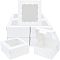 NBEADS 20 Pcs Gift Boxes, White Bakery Boxes Cupcake Boxes Small Cake Boxes Kraft Treat Boxes with Window for Proposal Birthday Party Wedding, 15x15x6cm Finished