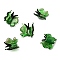Transparent Lampwork Beads, Handmade Gold Foil Glass Beads, Butterfly, Green, 17~17.5x19~21x8.5mm, Hole: 1.5mm