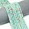 Dyed Synthetic Imperial Jasper Beads Strands, Frosted, Disc Beads, Heishi Beads, Aquamarine, 4~4.5x2~2.5mm, Hole: 1mm, about 155~157pcs/strand, 15.24 inch(38.7cm)