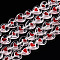 Handmade Lampwork Beads Strands, Heart, FireBrick, 8~14x8~14x3~4mm, Hole: 1mm, about 36pcs/strand, 15.7 inch