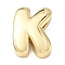 Brass Initial Beads, Real 18K Gold Plated, Long-Lasting Plated, Rack Plating, Lead Free & Cadmium Free, Letter K, 21x15.5x6.5mm, Hole: 8.5x4mm