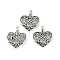 Alloy Pendant, Heart, Antique Silver, 16.5x14.5x1.5~4mm, Hole: 2mm, 1587pcs/1000g