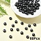 Opaque Acrylic Horizontal Hole Beads, with Enamel, Flat Round, Letter L, 7x4mm, Hole: 1.5mm