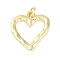 Brass Pendants, Cadmium Free & Lead Free, Concave and Convex Heart, with Jump Ring, Real 18K Gold Plated, 20x18x2mm, Hole: 3mm