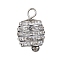 304 Stainless Steel Crystal Rhinestone Pendants, Bell, Stainless Steel Color, 16x11mm, Hole: 2mm