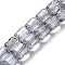 Electroplate Glass Beads, Faceted, Column, Gray, 6x6.5mm, Hole: 1mm