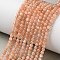 Natural Sunstone Beads Strands, Round, Smooth, Dark Salmon, 3mm, Hole: 0.7mm, about 122pcs/strand, 15.16~15.28 inch(38.5~38.8cm)