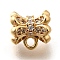 Brass Micro Pave Cubic Zirconia Tube Bails, Real 18K Gold Plated, 7.5x8x6.5mm, Hole: 1.2mm