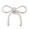 Alloy Pendants, Bowknot, Platinum, 29.5x35x7mm, Hole: 6x3mm