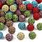Pave Disco Ball Beads, Polymer Clay Rhinestone Beads, Grade A, Mixed Color, PP15(2.1~2.2mm), 14mm, Hole: 2mm