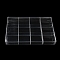 12 Grids Plastic Bead Containers with Cover, for Jewelry, Beads, Small Items Storage, Rectangle, Clear, 24x35x4.2cm