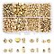 CCB Plastic Spacer Beads Set, Mixed Shapes, Golden, 4~6x2~3.8mm, Hole: 1.2~1.6mm