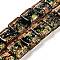 Handmade Dichroic Foil Glass Beads Strands, Square, Sandy Brown, 12~12.5x12~12.5x6.5~8mm, Hole: 1.6mm, about 33pcs/strand, 16.02''(40.7cm)